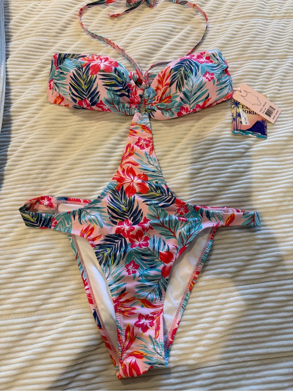 Jordan Pink Tropical Floral women’s One-Piece Swimsuit